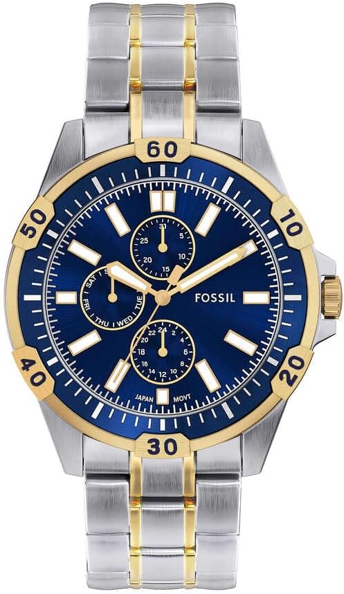 Fossil Garrett Men's Watch, Multifunction Quartz Movement with Stainless Steel or Leather Strap