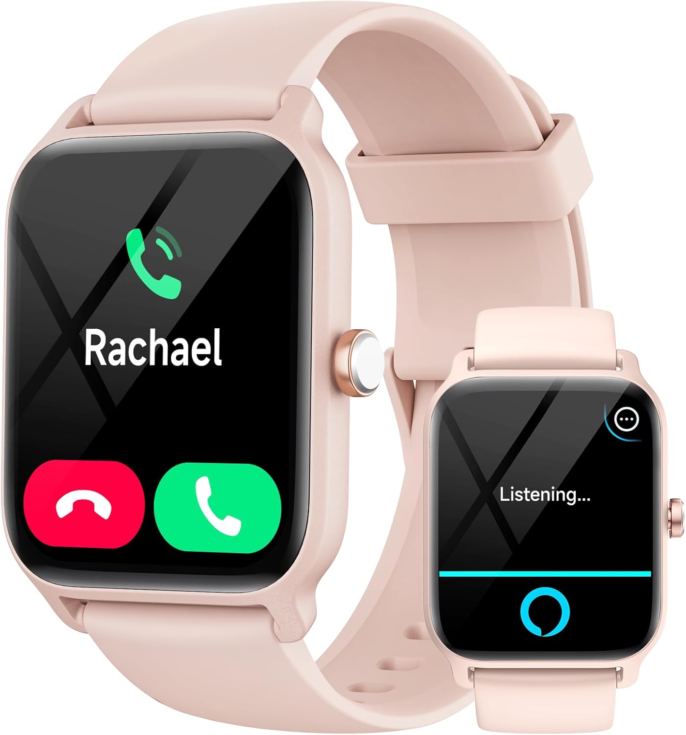 Women's Smartwatch, 1.8 Inches Smartwatch Watch Calls and Answers, Alexa Integrated Fitness Tracker with Pedometer Heart Rate Monitor SpO2 Sleep, 110 Sport Mode, IP68 Waterproof for Android iOS