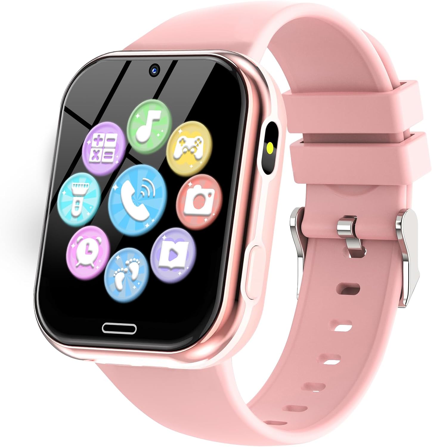 Smartwatch Watch for Kids, Smart Phone for Boy and Girl with 19 Games, Pedometer, Camera, Music Player, Games, Flashlight, SOS, Alarm Clock, for Child 4-12 Years Gift (Pink)