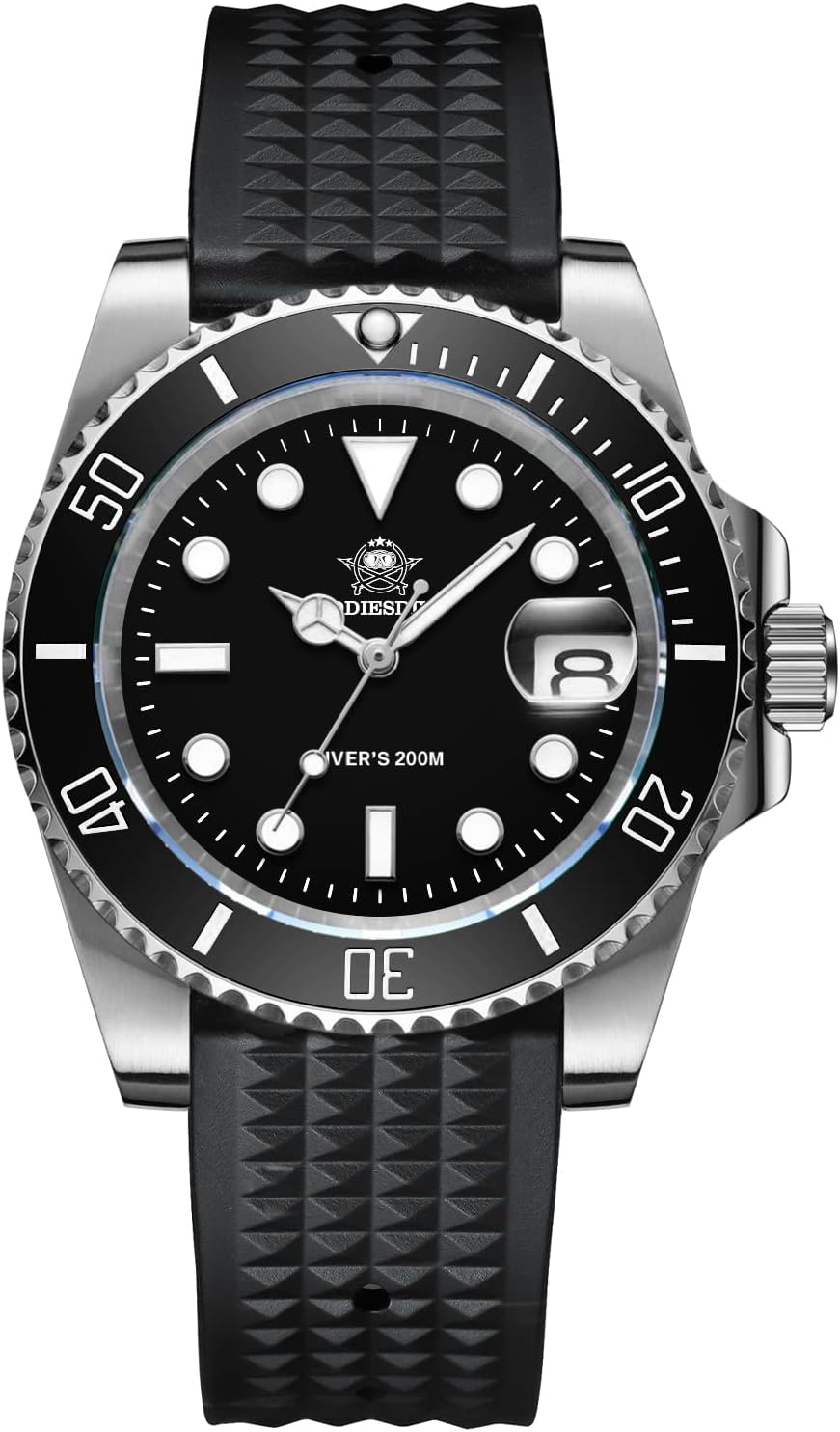 ADDIESDIVE Diver's 200M Men's Quartz Watch Luminous Stainless Steel