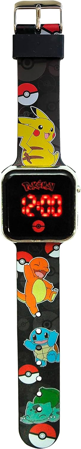 NINTENDO Kids Euroswan Pokemon LED Watch with Calendar. POK4322, multi-coloured, Pokemon
