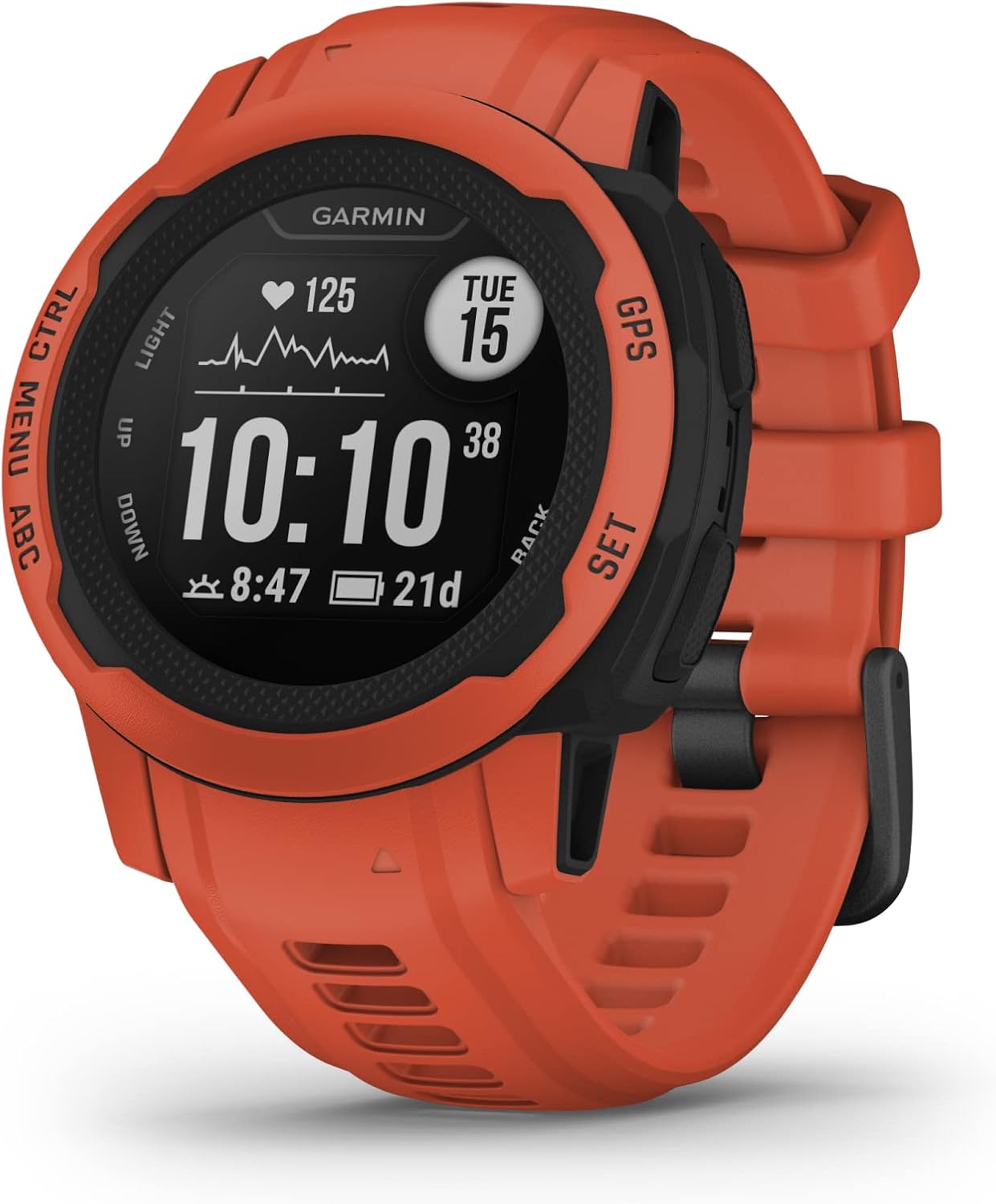 Garmin Instinct 2S, Smartwatch, 40 mm, Rugged Design, 21 Days Autonomy, +30 Multisport Apps, GPS, Cardio, SpO2, Activity Tracker 24/7, Connect IQ (Poppy) (Refurbished)