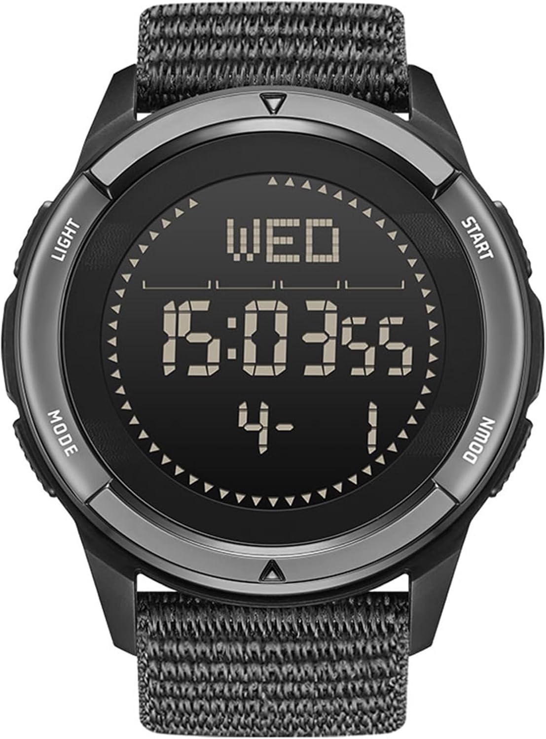 NORTH EDGE Men's Military Watch Sports Watch Carbon Fiber Waterproof 50M Data Display Nylon Strap Trekking Running Adventure Watch