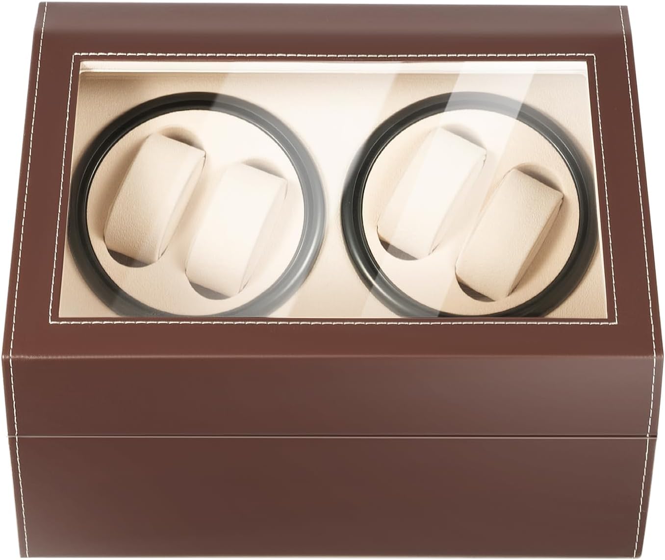 Automatic Watch Winder 4 Watches+6 Extra Memory Slots with Silent Motor for Automatic Watches, Automatic Watch Winder, Carbon Fiber