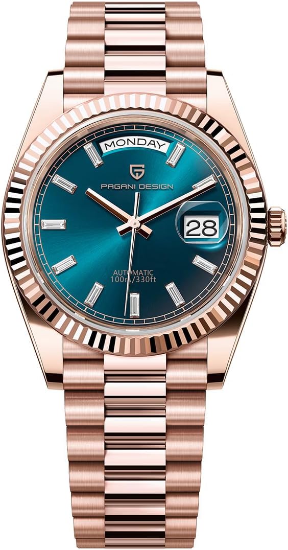 Pagani Design Men's Classic Stainless Steel Mechanical Waterproof Luminous Watch Men Synthetic Sapphire Crystal