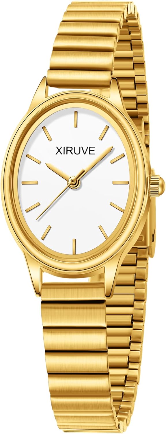 Minimalist Women's Small Oval Dial Quartz Stainless Steel Bracelet