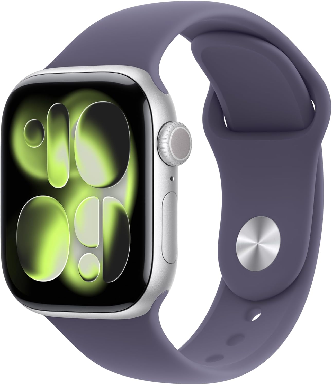 Apple Watch Series 11 GPS, 42 mm Aluminium Silver Case with Sport Strap Purple Fog - S/M
