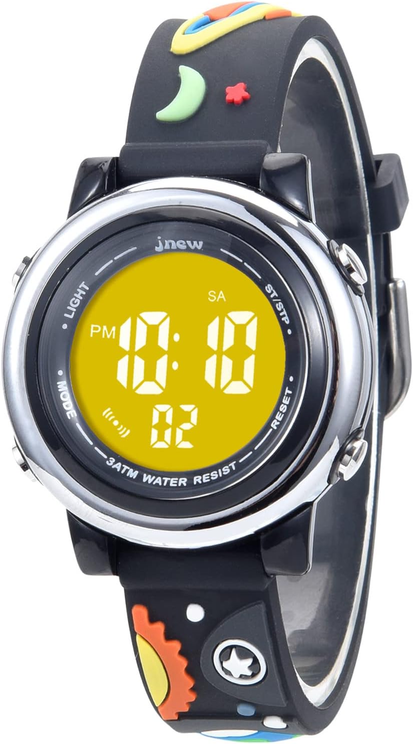 Children's Digital Watch 3D Cartoon Sports Watch for Girls Boy with Alarm Date Stopwatch LED 3ATM