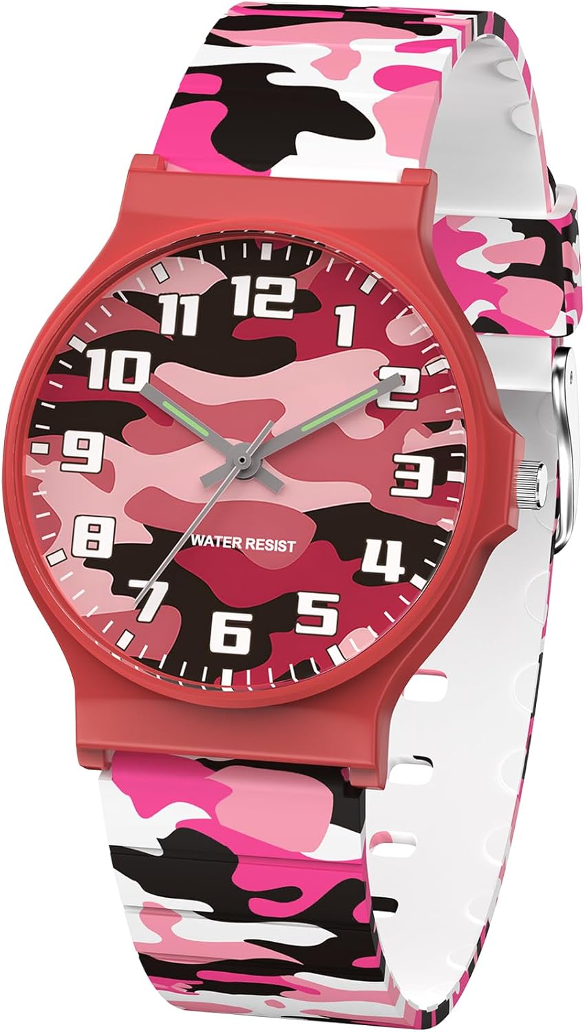 SOCICO Kids Analog Watch 30M Water Resistant Sports Watch for 5-15 Years Old Easy Read Kids Watch