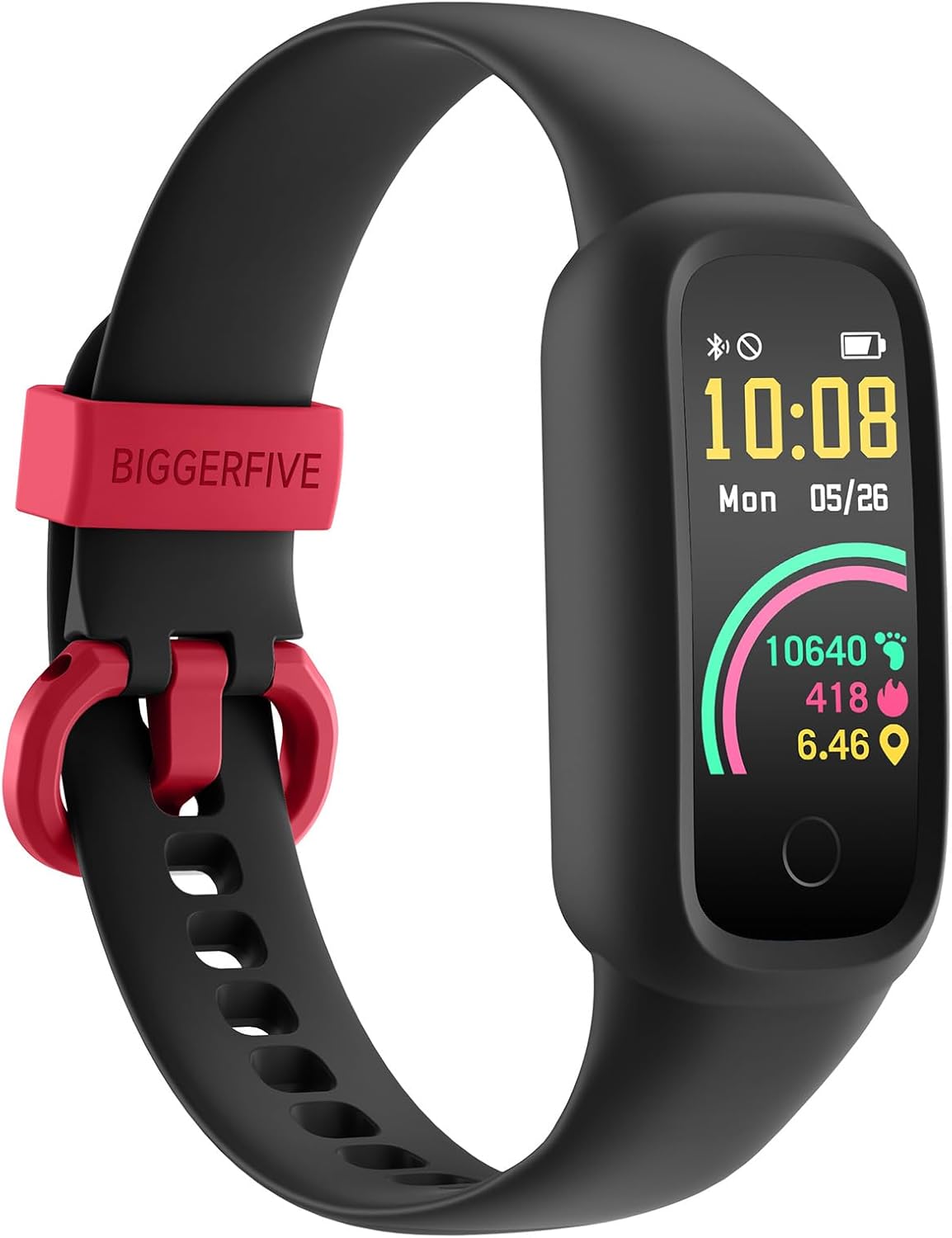 BIGGERFIVE Vigor 2L Fitness Tracker Watch for Children and Girls from 5 to 15 Years, Activity Monitor, Heart Rate and Sleep Monitor, Waterproof IP68, Pedometer and Calories for Child, Black