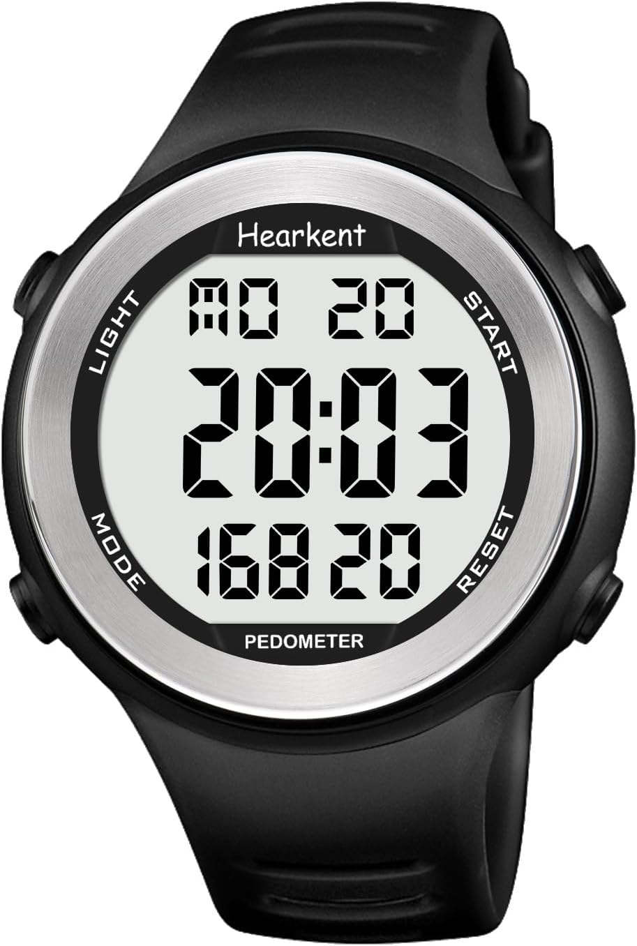 Sports Watch with Pedometer, No Charging Required, No App, Rich Functions but Simple to Use, IT-2308 (Black)