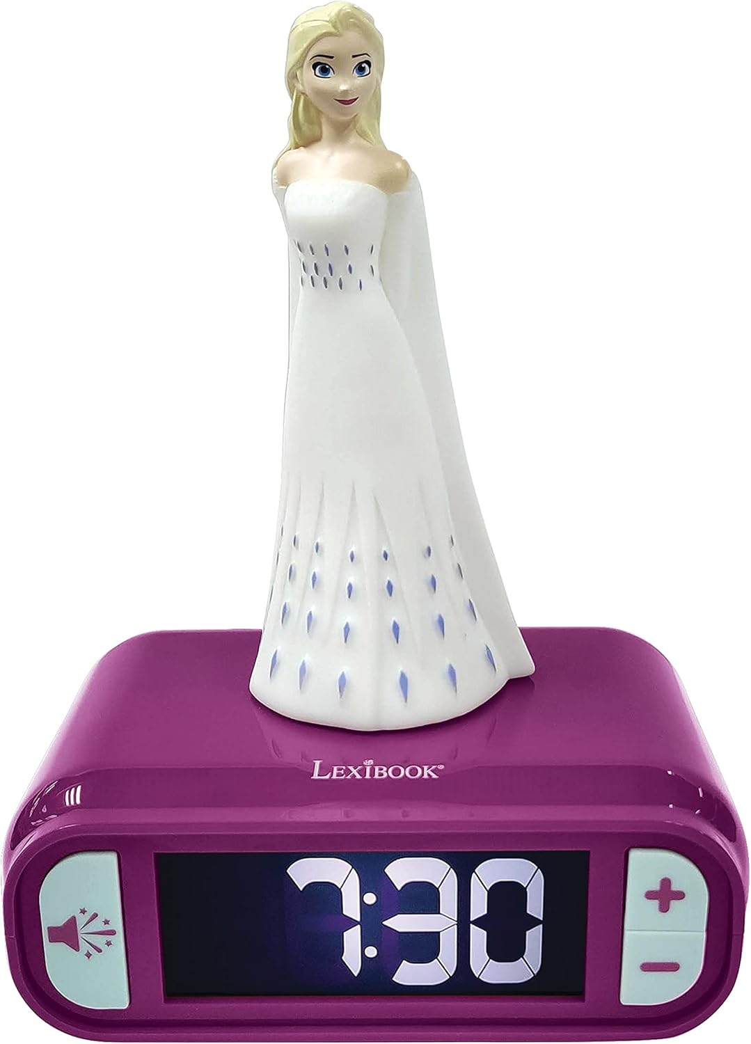 Lexibook, Disney Frozen 2 Alarm Clock with Sounds and Night Light for Children with Snooze Night Light, Children's Watch, Elsa Bright, Blue - RL800FZ