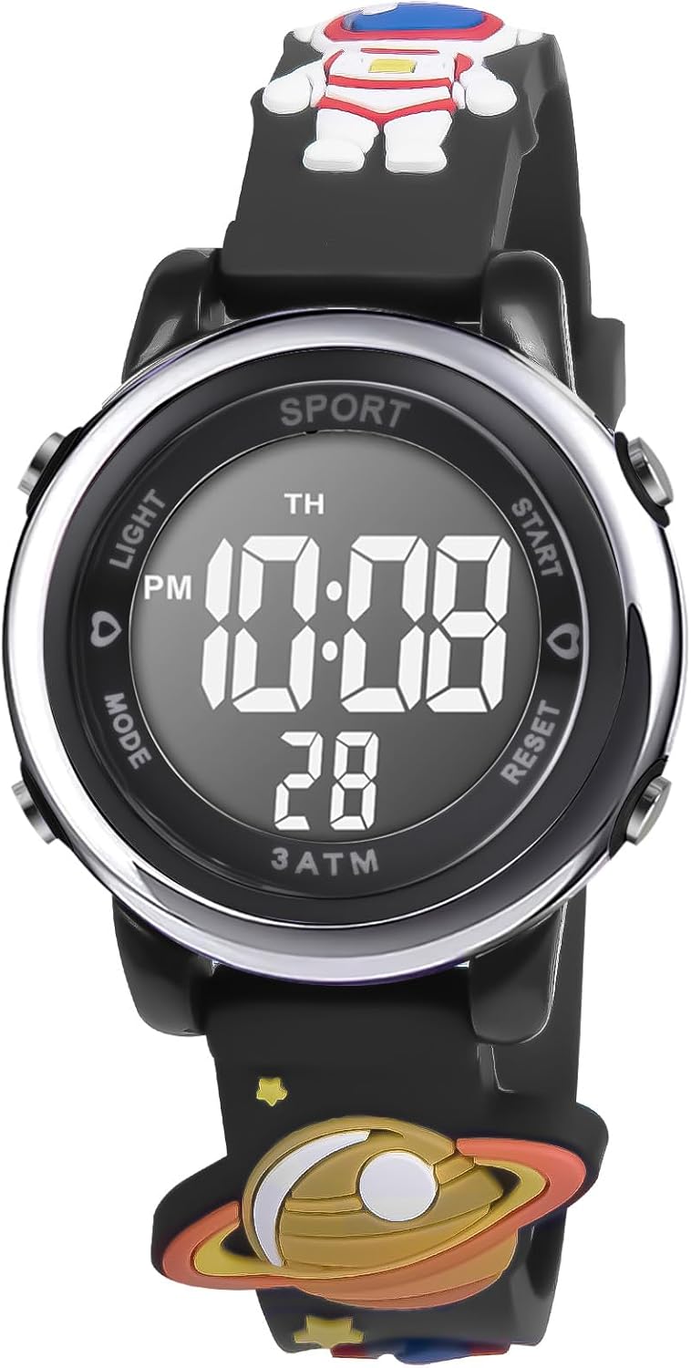 Vicloon Children's Digital Watch, Wrist Watch for Boys and Girls, Unicorn Wristwatch, 3D Cartoon Waterproof 7 Color Backlight, Date and Time Display