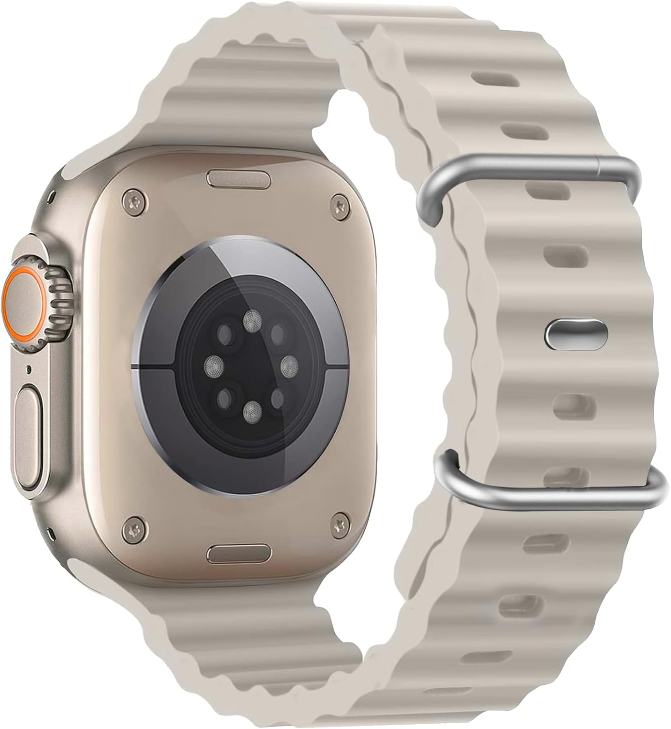 Ocean Band for Apple Watch Ultra/2 Band 49mm 46mm 45mm 44mm 42mm 41mm 40mm 38mm Women/Men,Waterproof Silicone Sport Strap for iWatch Series 10 9 8 7 6 5 4 3 SE SE SE 2nd Ultra/2 49mm