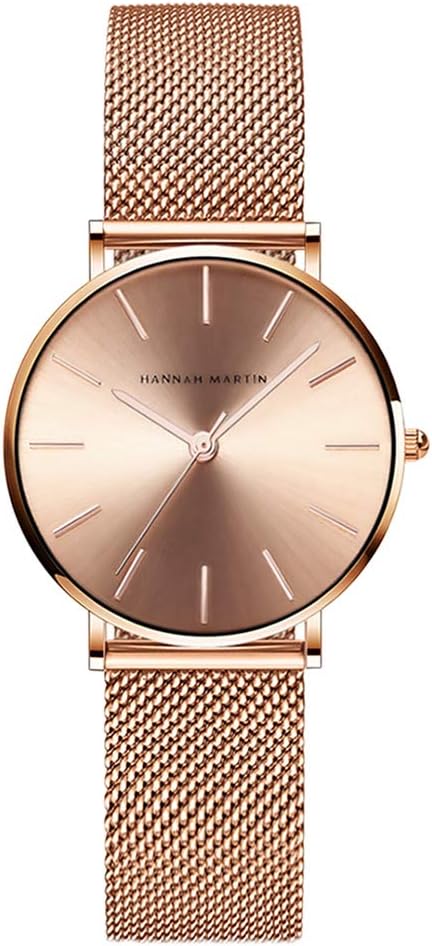 HANNAH MARTIN Women's Ultra-Thin Quartz Stainless Steel Wrist Watch
