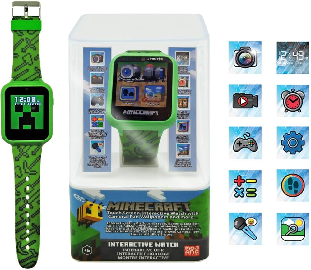 CARTOON Minecraft Multi-Function USB Rechargeable Kids Smart Watch Interactive Watch