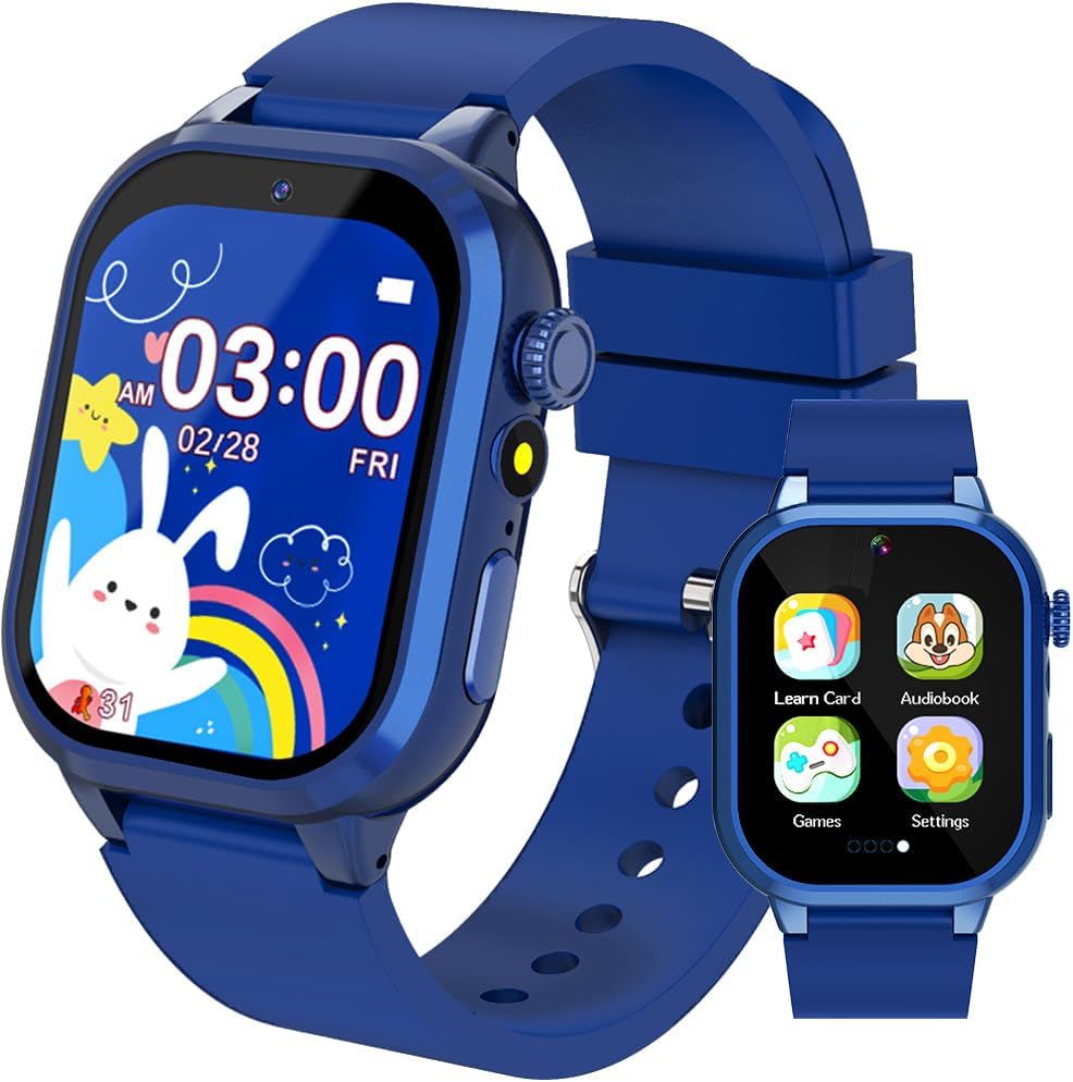 Children's Smartwatch, Smartwatch with 32 Games, Camera, Alarm, 3 Sports Modes, Pedometer, Audiobook, Torch, Music, Child Watch for Girl and Boy Gift