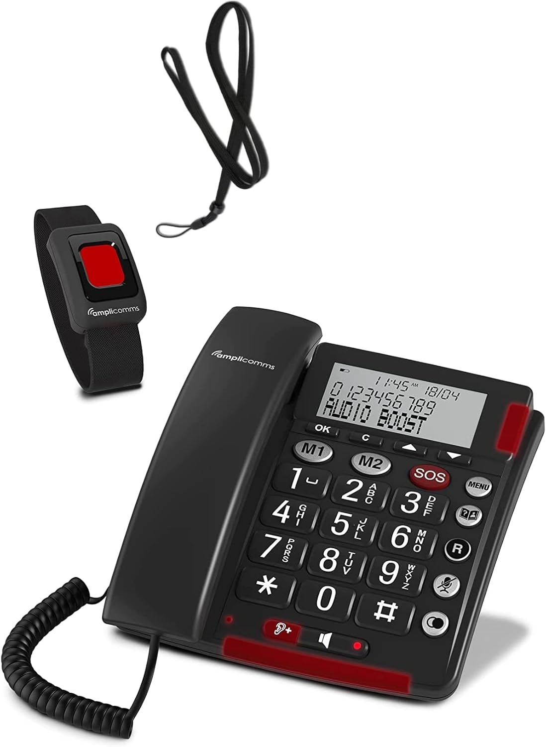 Elderly Telephone Amplified Life-Saving Telescoping SOS Remote Control Remote Control Wrist Bracelet Life Saving Emergency Volume Amplified Compatible Hearing Devices