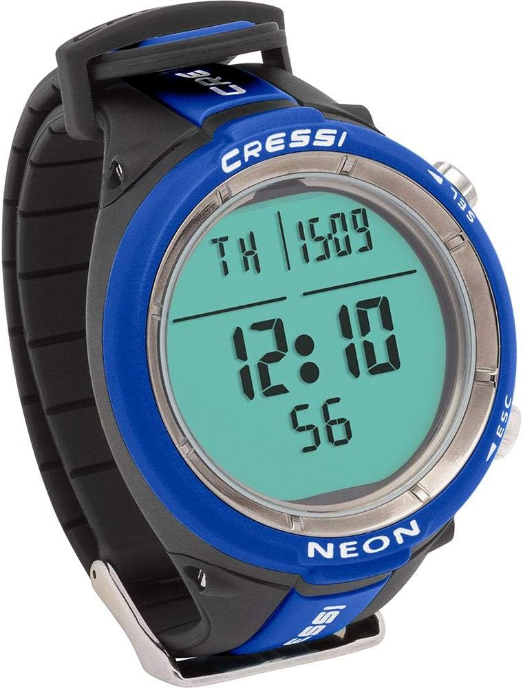 Cressi Neon Watch Computer-Computer Ultra Small Scuba Diving Watch, Black/Blue