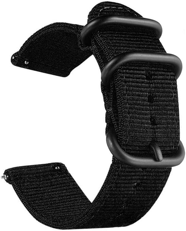 Universal Ballistic Strap, Nylon Woven Canvas Continuous Loop Replacement Strap Wristband Buckle Closure Adjustable Closure for Smart-Watch Sport Fitness Tracker