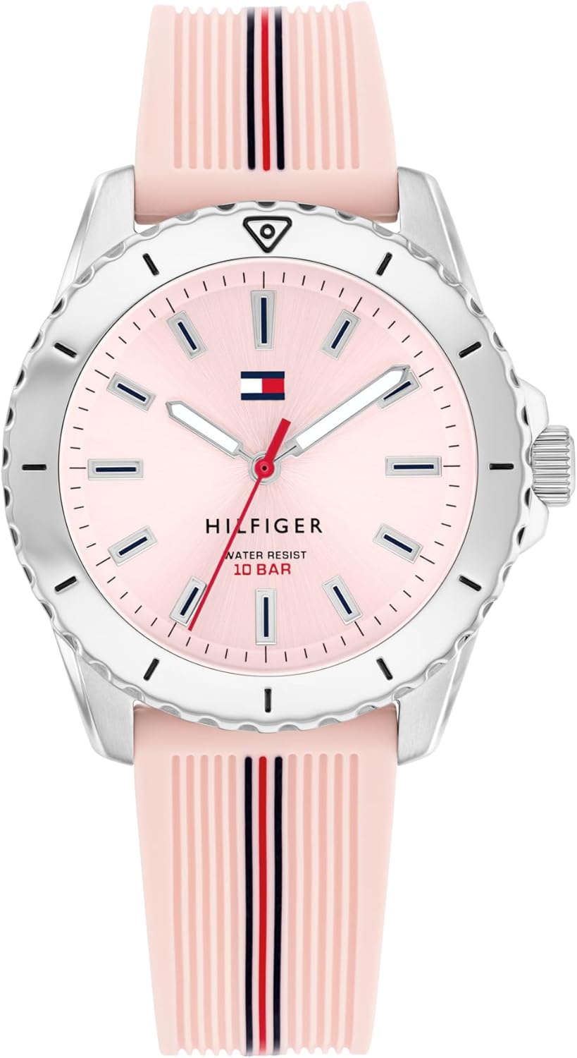 Tommy Hilfiger Orologio con Movimento al Quarzo a Tre Lancette per i Giovani con Cinturino in Acciaio Inossidabile o in Silicone