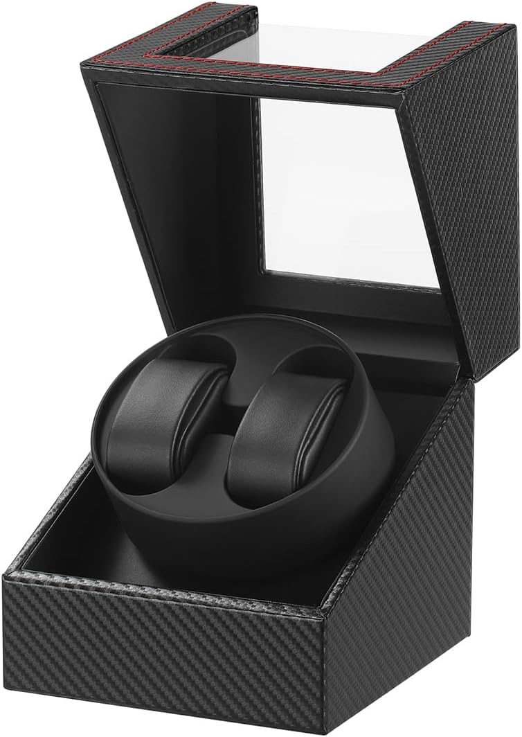 Automatische Uhrenbeweger Box PU Leder Uhrengehäuse mit leisem Motor Batteriebetrieb oder Netzteil für Automatikuhren