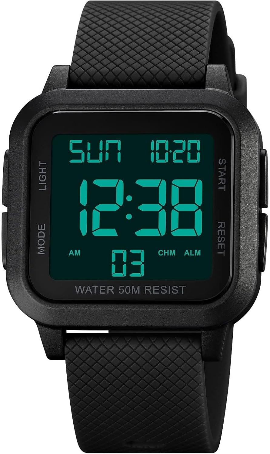 Forrader, Mens Digital Watch Waterproof Sports Watch with LED Backlight Alarm Countdown Dual Time Zone Stopwatch 12/24 Hours for Men Women Teens