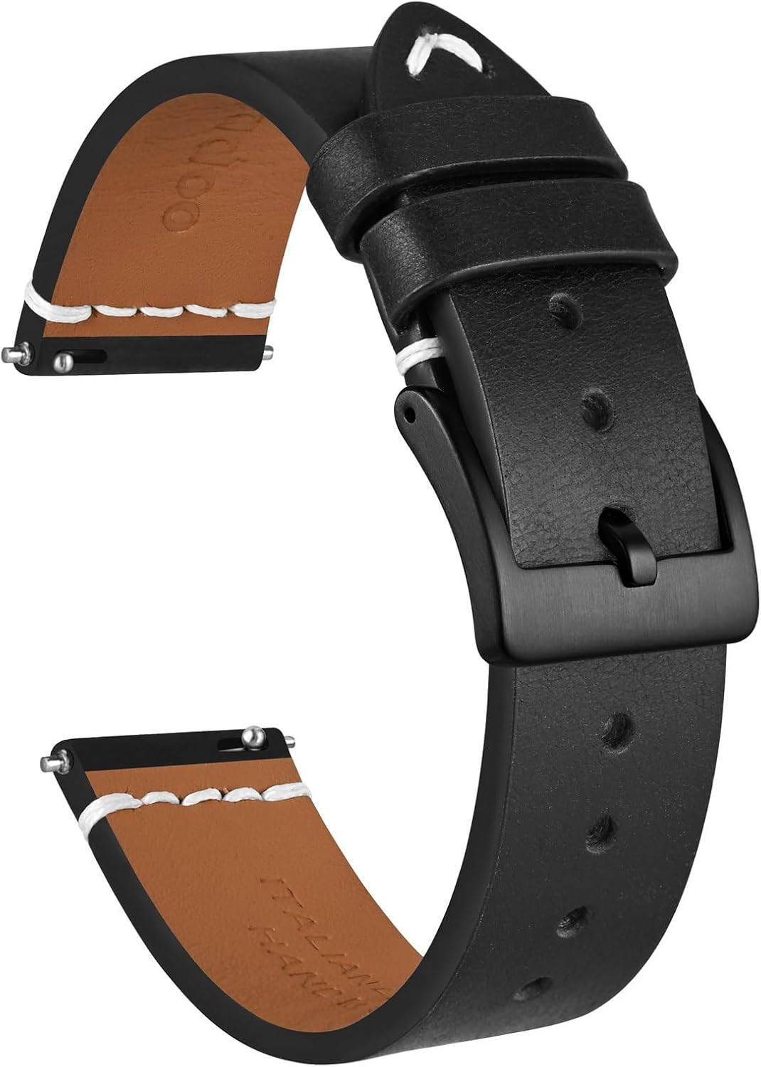 Ayadoo Watch Straps, Italian Leather, Quick Release Replacement Straps for Men Women, with Stainless Steel Buckle, Band Width 18mm 20mm 22mm