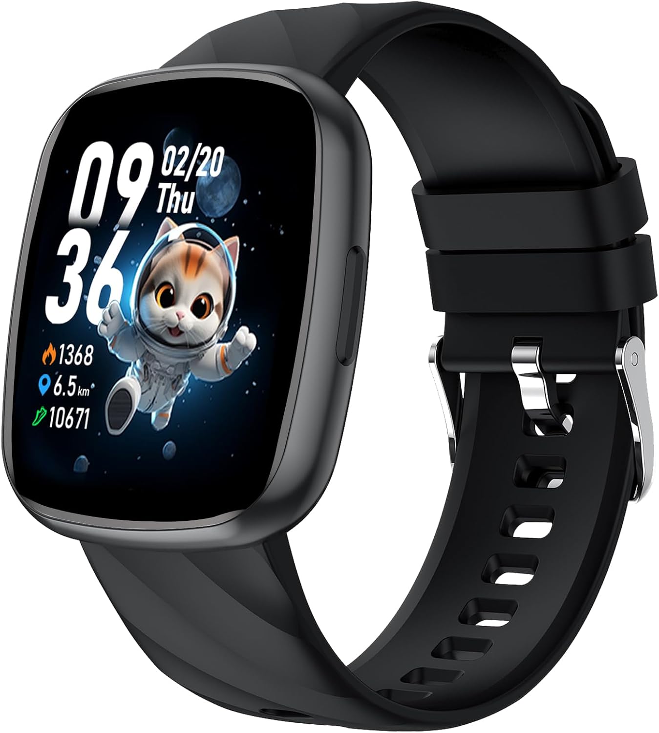 Children's Smartwatch, Fitness Tracker Watch, 1.75 Inches, Smart Watch with 100+ Sports Modes, Heart Rate, Sleep Monitor, Games, Pedometer, Gift for Boy Girl Ado 5-16 Years – Black