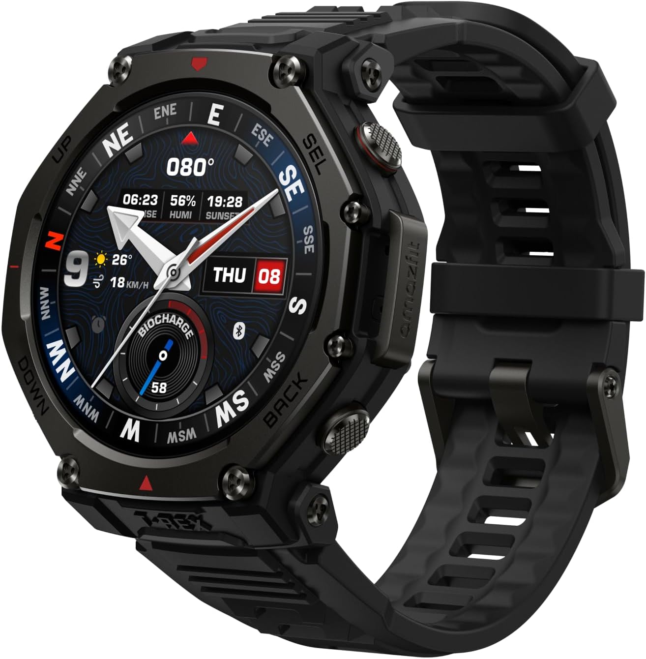 Amazfit T-Rex 3 Pro Outdoor Smartwatch 48 mm AMOLED Sapphire Display, Titanium Bezel, GPS Dual Band, Offline Maps, 25 Days Runtime, Built-in Torch, 10 ATM, 180+ Sport Mode