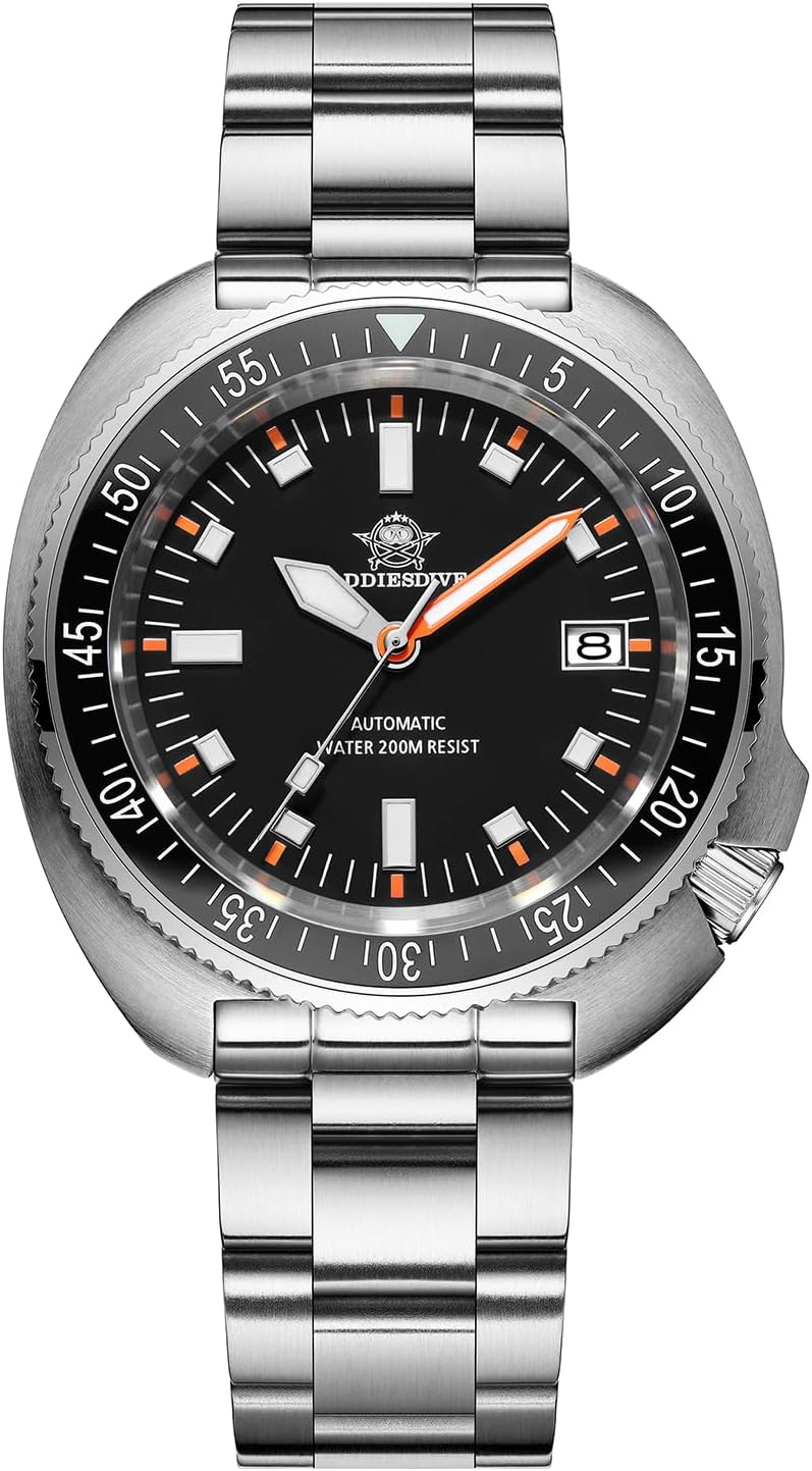 ADDIESDIVE Men's Automatic Watch Luminescent Diver Watches in Steel Mechanical NH35 Movement Diver 200M