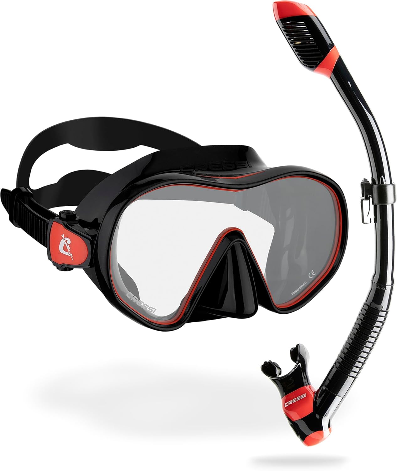 CRESSI F-Dual + Supernova Dry Combo Combo Set Unisex Mask F-Dual and Dry Snorkel for Snorkeling and Diving, One Size