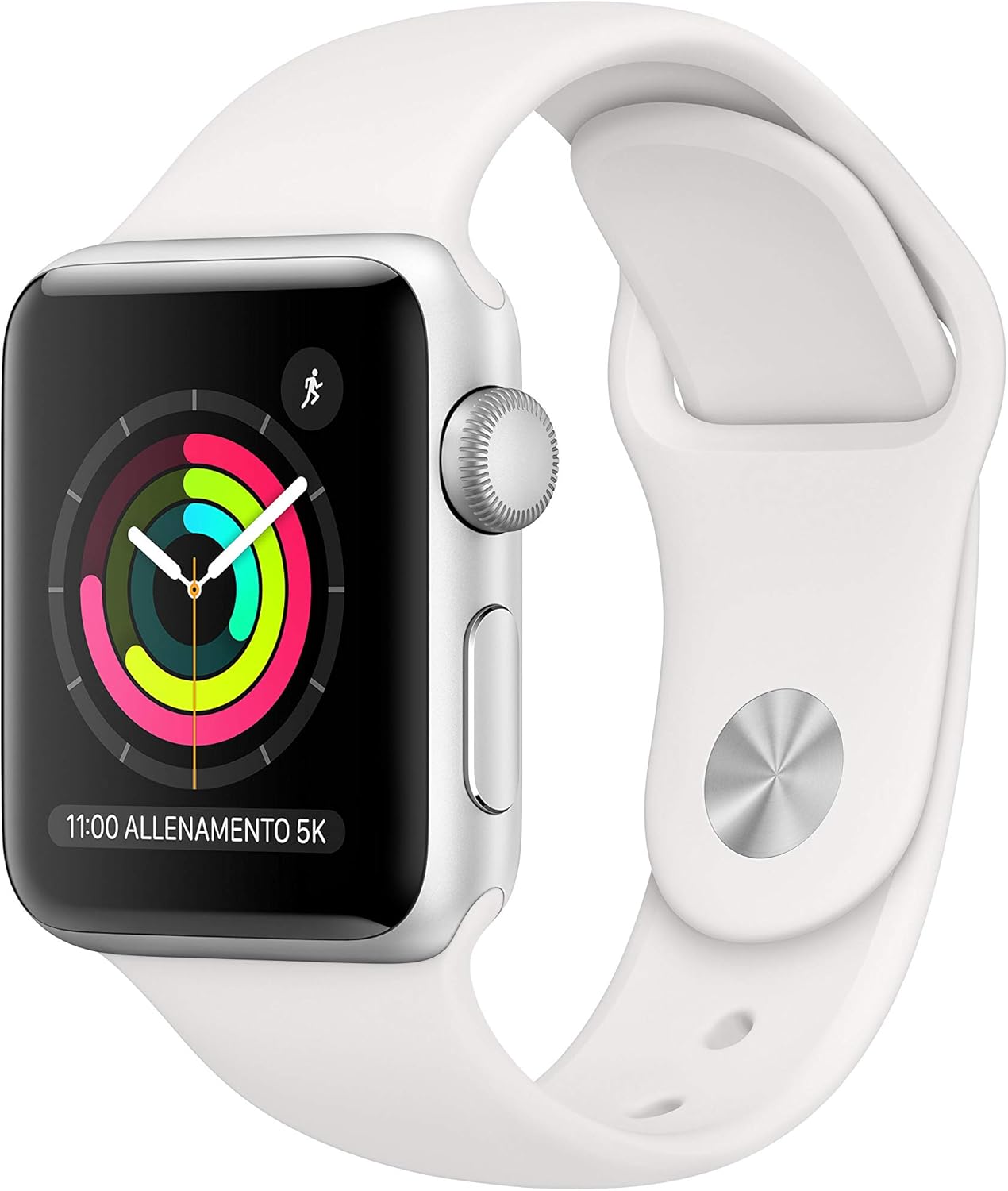 Apple Watch Series 3 (GPS, 38 mm) Silver Aluminium Case and White Sport Strap