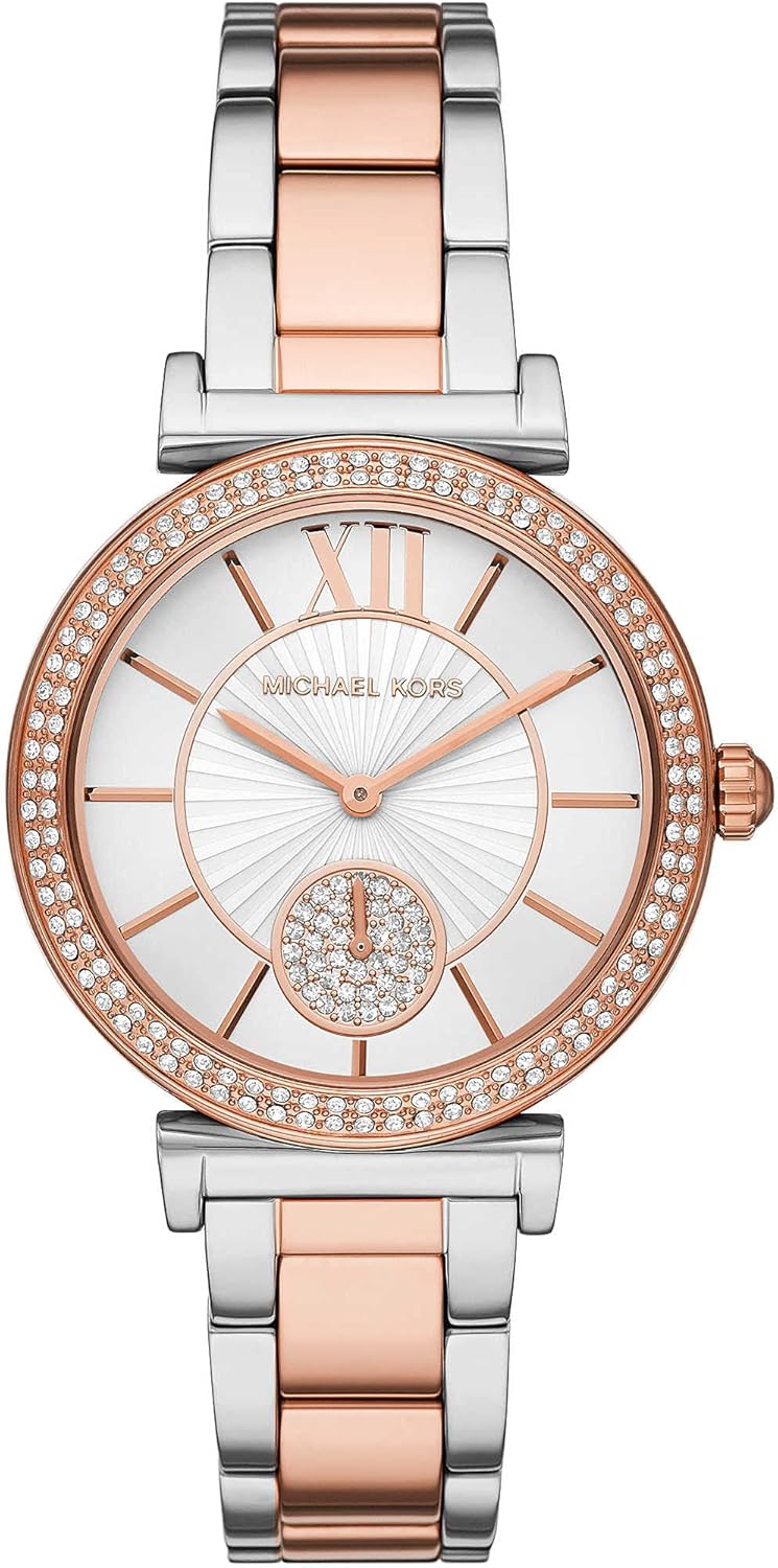 Michael Kors Orologio Abbey da donna, Movimento al quarzo a tre lancette con cinturino in acciaio inossidabile