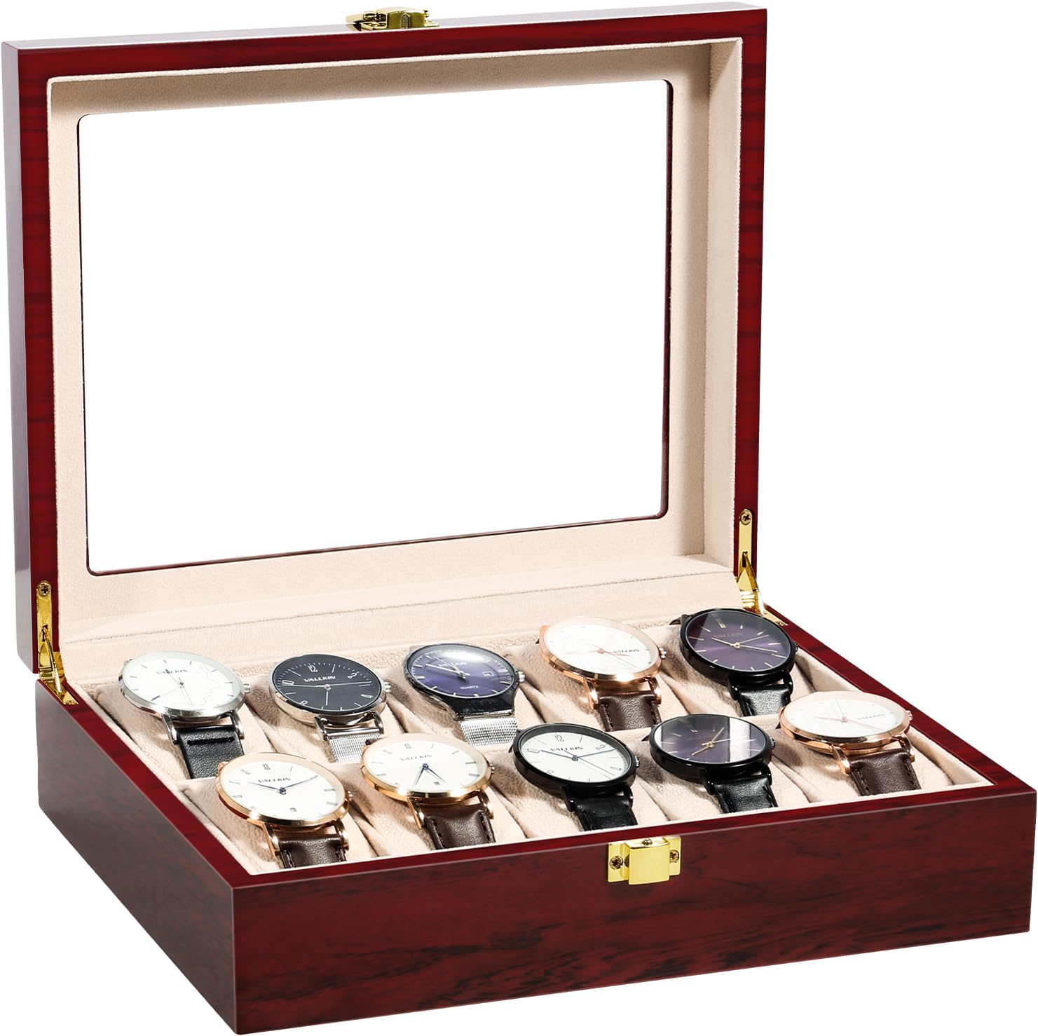 Uten 10 x Wooden Watch and Jewelry Storage Box