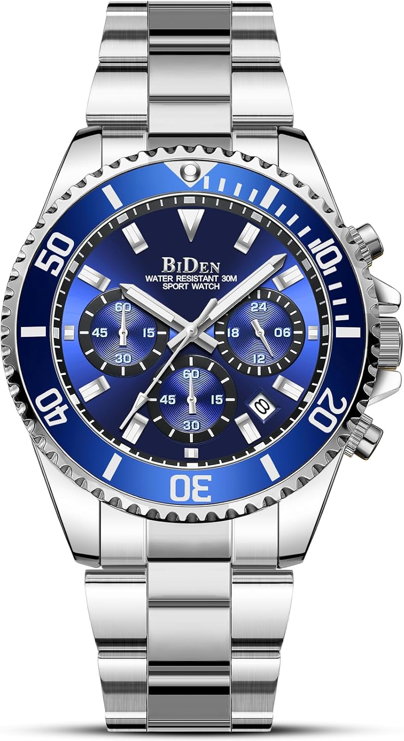 BIDEN BIDEN-0163 Men's Analogue Quartz Watch with Stainless Steel Bracelet