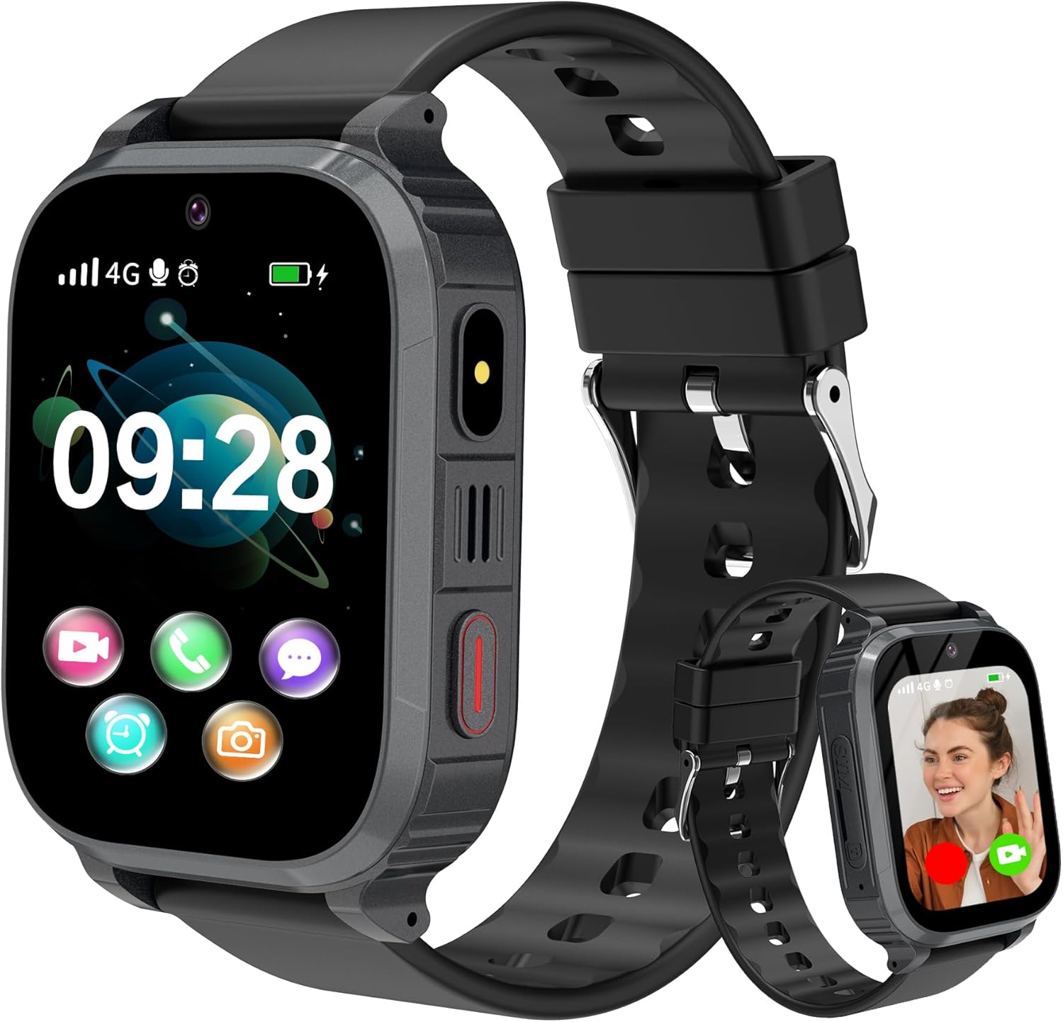 4G Smartwatch for Kids with Video Calls and GPS, SOS Waterproof Phone Watch, Games, Alarm Clock and School Mode for Boys and Girls