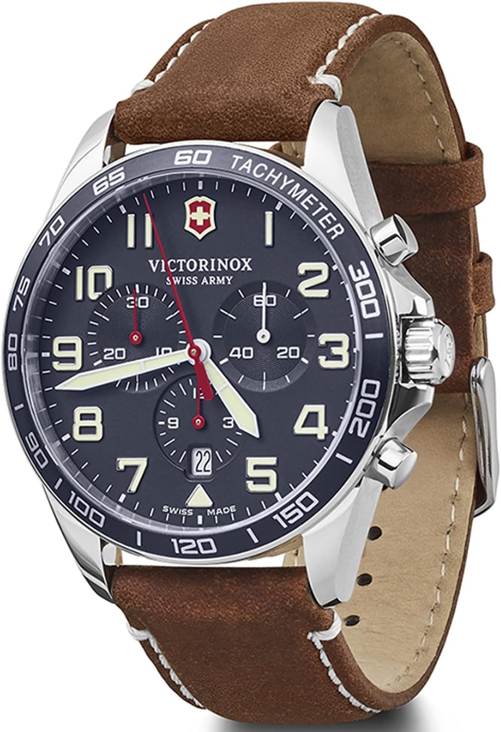 Victorinox Field Watch V241854 Analogue Quartz Watch with Brown Leather Strap Brown, brown, Strap