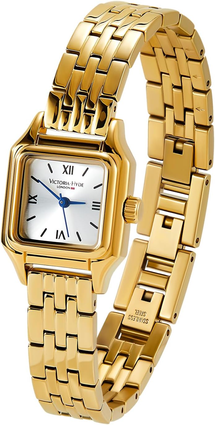 VICTORIA HYDE Ladies Stainless Steel Vintage Classic Rectangle Analog Quartz Watch