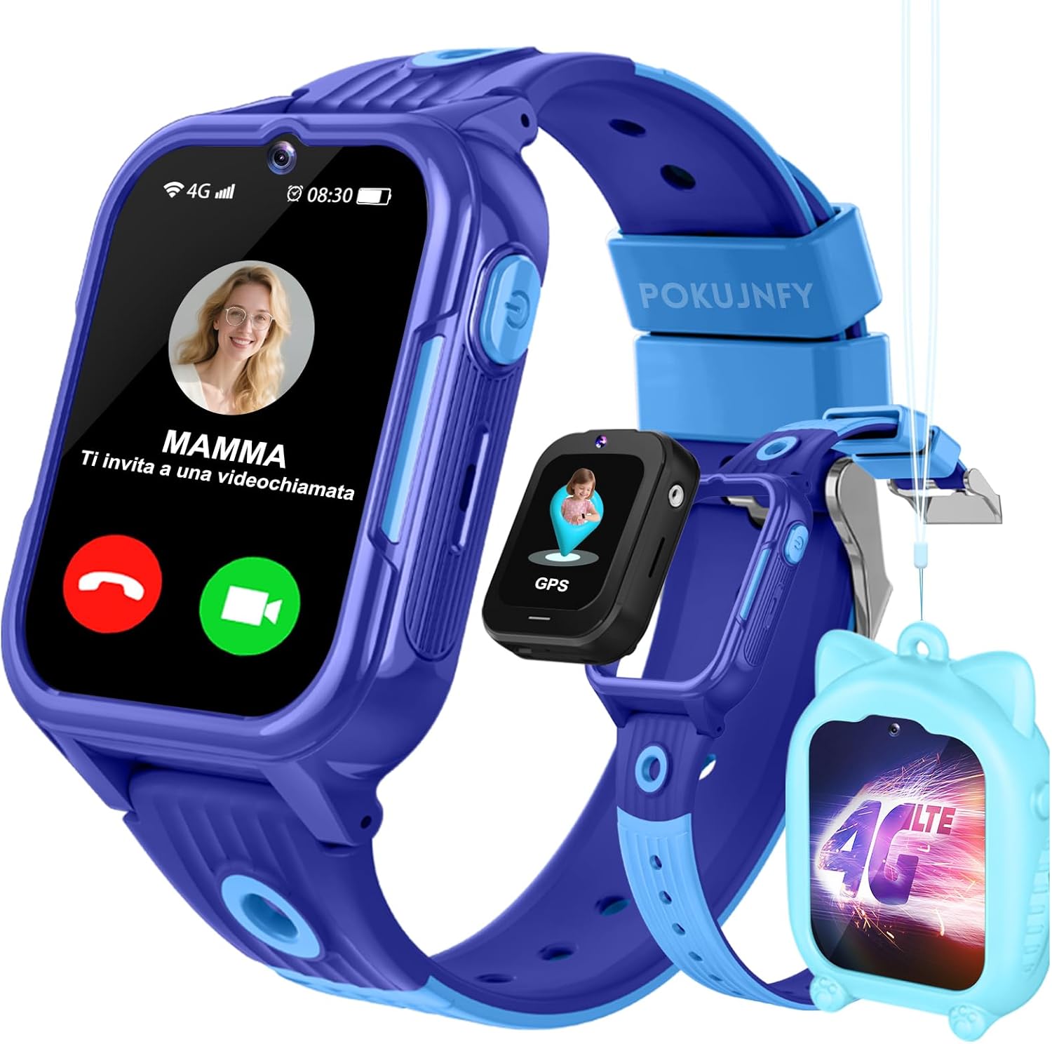 4G Smartwatch Children GPS Locator Video Call Phone SOS WhatsApp Games Camera Pedometer School Mode Alarm Clock Waterproof Gift Child Girl