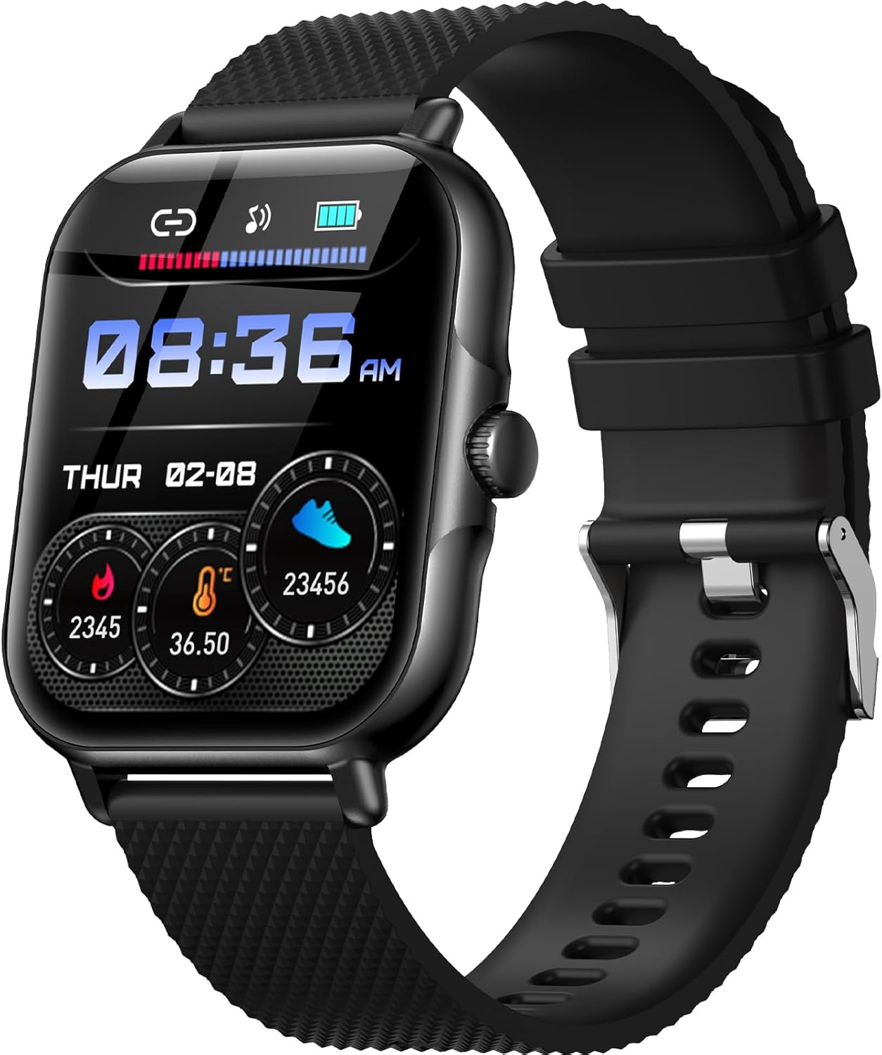 Smartwatch Men Women 1.85 Inch Fitness Watch with Sleep Heart Rate Monitor, Smart Watch with Message and Call Notification Function, IP68 Waterproof Fitness Tracker for Android iOS