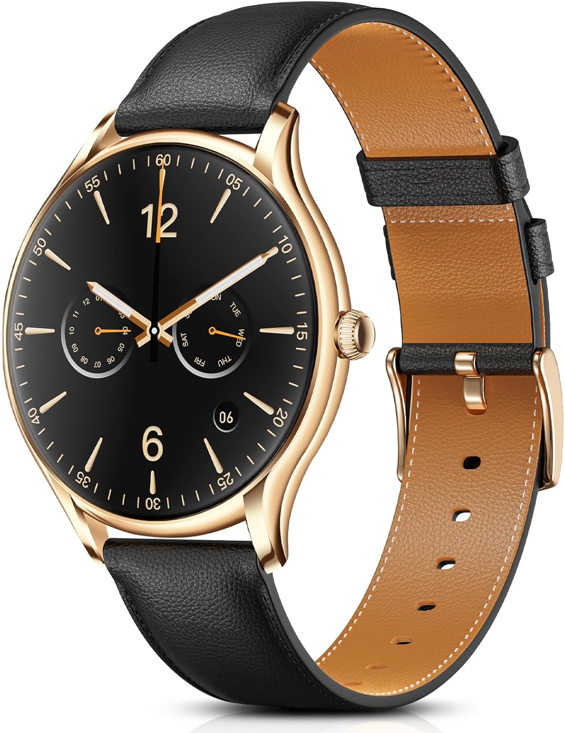 Women's Smartwatch with 1.43 inch AMOLED Display, Fitness Watch with Pulse/SpO2/Menstrual Cycle/Sleep Monitor, 120+ Sport Modes, Elegant Slim Design for Women (Rose Gold/Black)