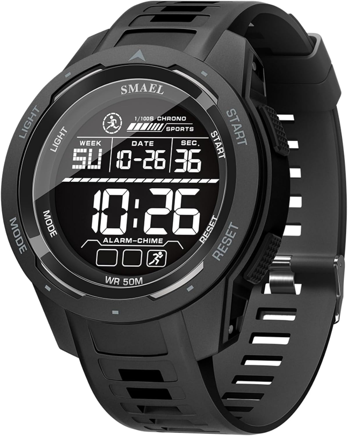 Mens Digital Sports Watch Waterproof Big Dial Military Wristwatch with Backlight Alarm Stopwatch Calendar Shockproof Gift for Men