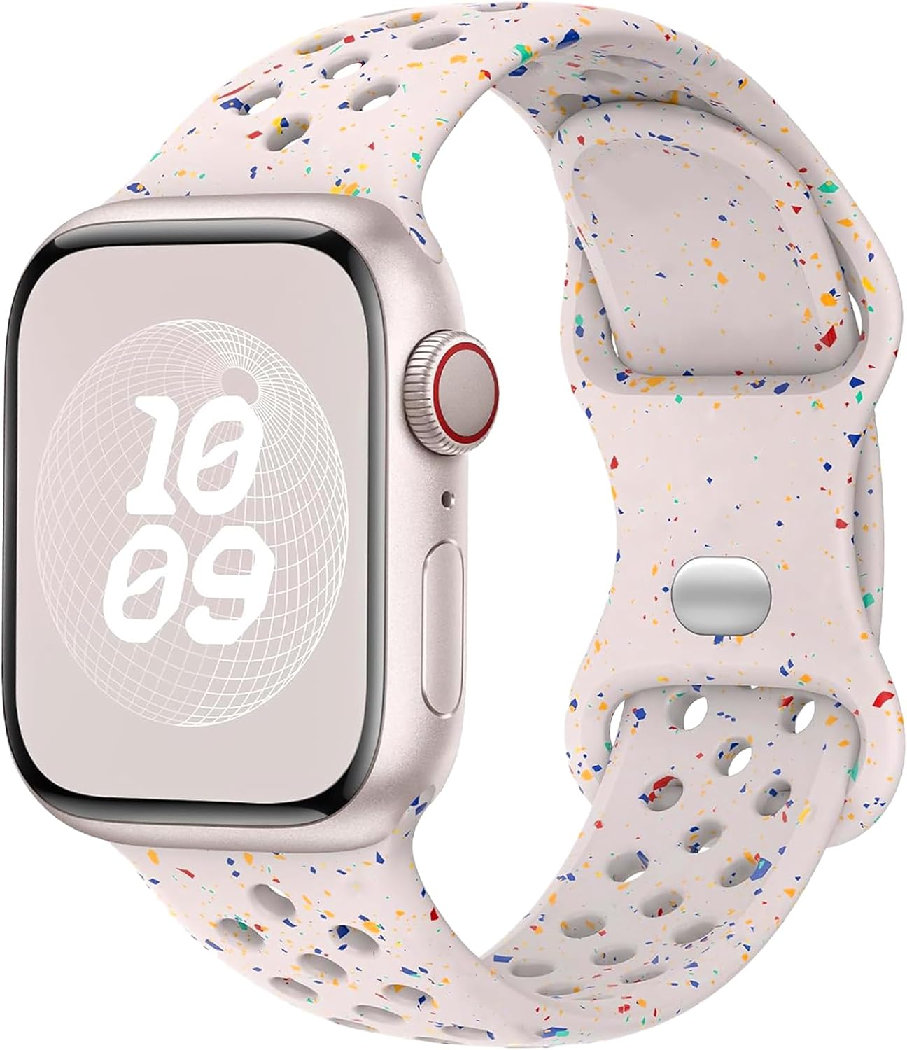 Sport Strap Compatible with Apple Watch Ultra 3/2/1 49 mm 46 mm 45 mm 44 mm 42 mm (Series 3 2 1) Men Women, Soft Silicone Waterproof Breathable Straps for iWatch 11 10 9 SE 8 7 6 5 4