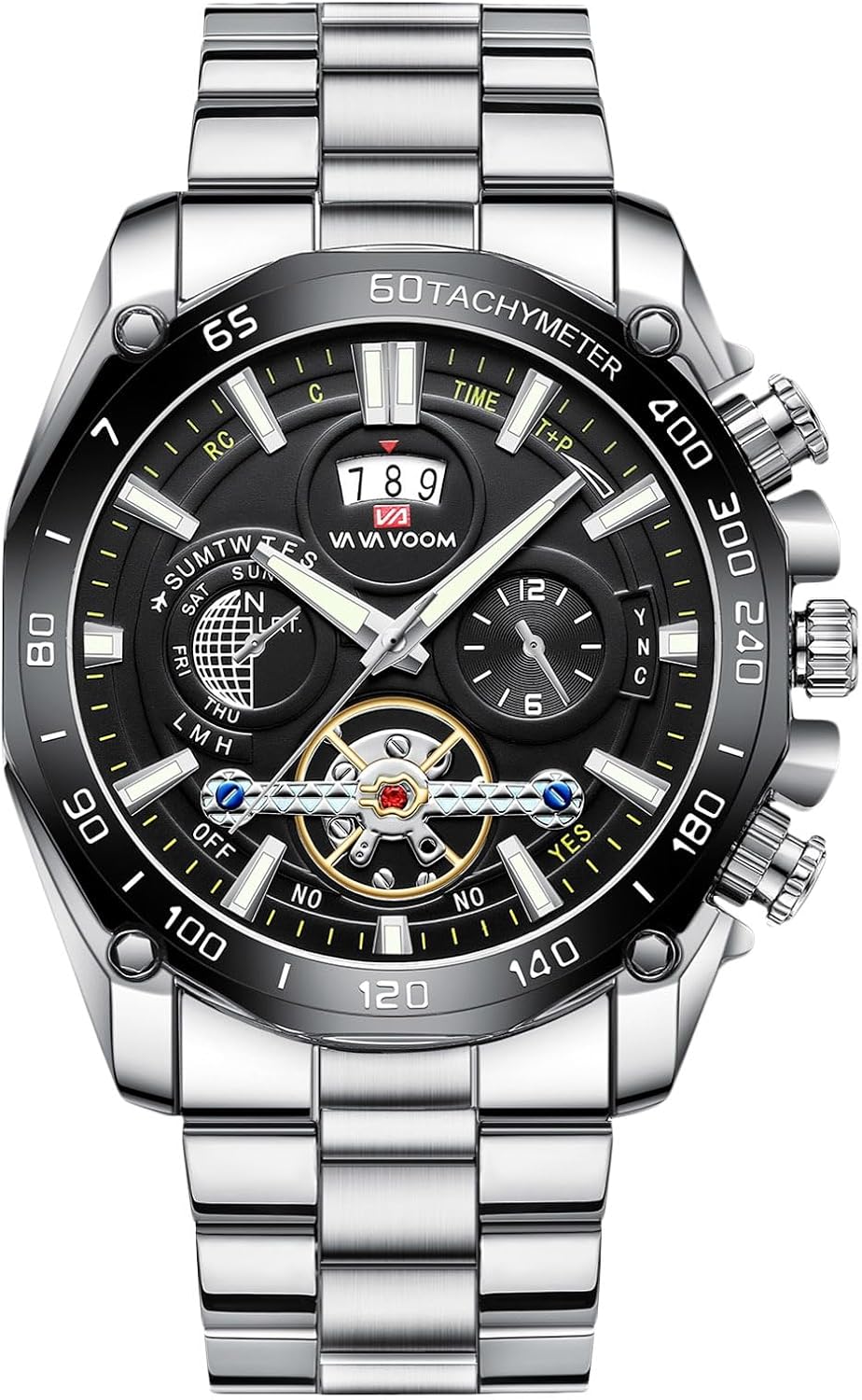 RORIOS Men's Analogue Chronograph 30 m Waterproof Sports Watch Wristwatches Quartz Movement Classic Luminous