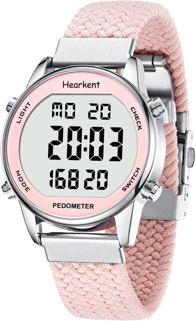 Pedometer Watch for Women, Enjoy Steps, Mileage, Calories, Countdown, Alarm and Other Functions - No Apps, Charging Required or Bluetooth - 2401