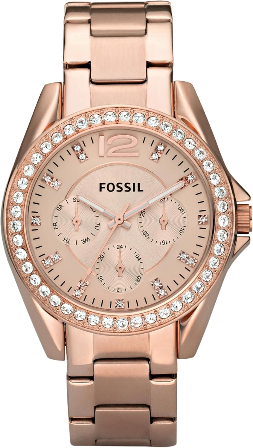 Fossil Riley Women's Watch Chronograph Movement with Stainless Steel or Leather Strap