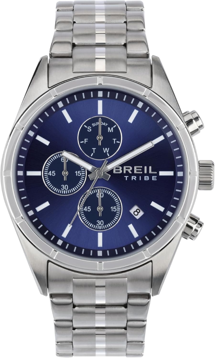 Breil CAPTAIN Collection Men's Watch, Analogue Quartz Movement, Water Resistant to 100 m, Men's Gift Ideas, silver, Modern