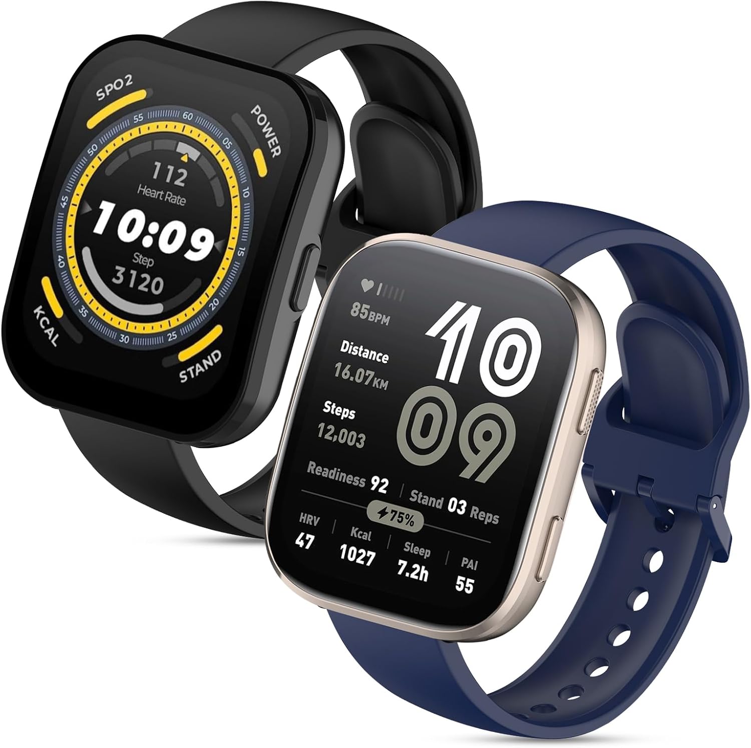 2 Pieces Sport Bands Compatible with Amazfit Bip 6/Bip 5 Bracelet, 22 mm Soft Silicone Bands Colourful Suitable for Amazfit Bip 5/Bip 6 Bracelet