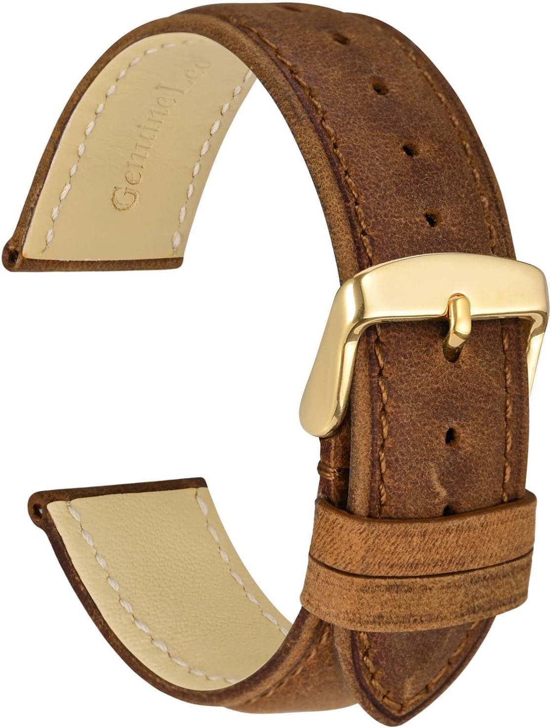 WOCCI Genuine Leather Bands for Men and Women, Strap Width 18 mm 19 mm 20 mm 22 mm 23 mm 24 mm